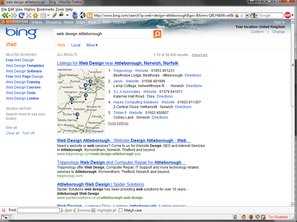 Attleborough Web Design - Top spot on Bing! - Trippnology