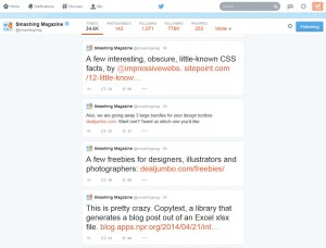 Screenshot showing only 4 tweets visible on the new twitter profiles